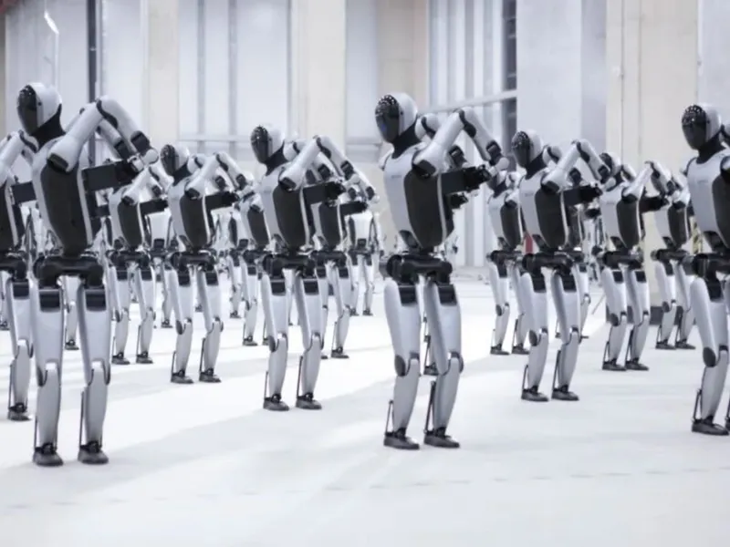 UBTECH humanoid robots lined up at the Liuzhou super factory