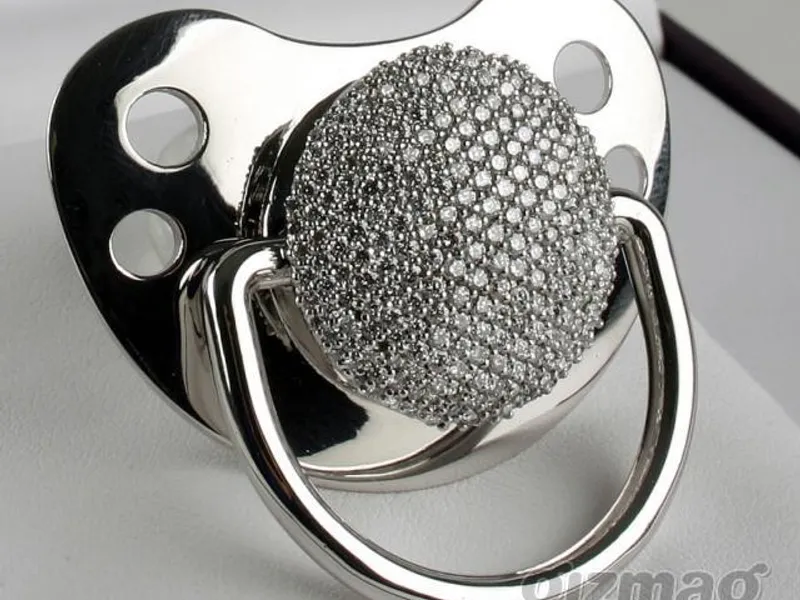 Diamond-Encrusted Pacifier - 278 Diamonds on 14K White Gold