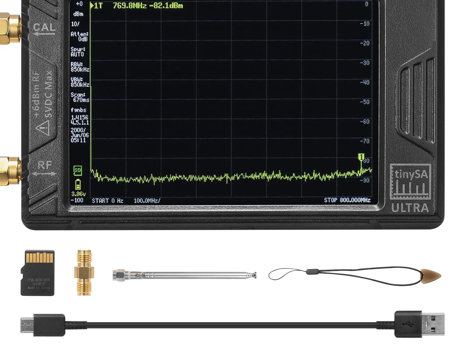 TinySA Ultra+ ZS406 Handheld Spectrum Analyzer