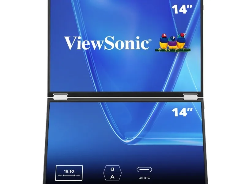 ViewSonic VG1457 Foldable Dual 14-Inch Monitor